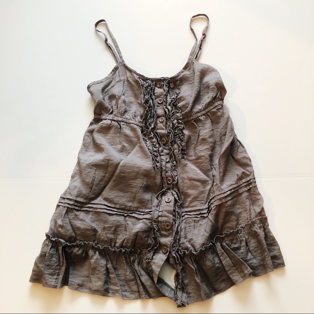 Gray Tank Top with ruffles from Wet Seal. Size M